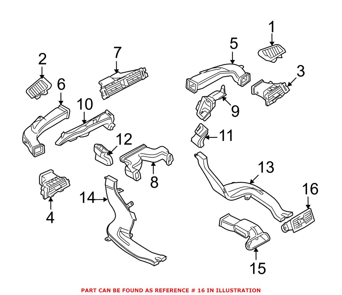 BMW Air Vent - Rear 64227210648